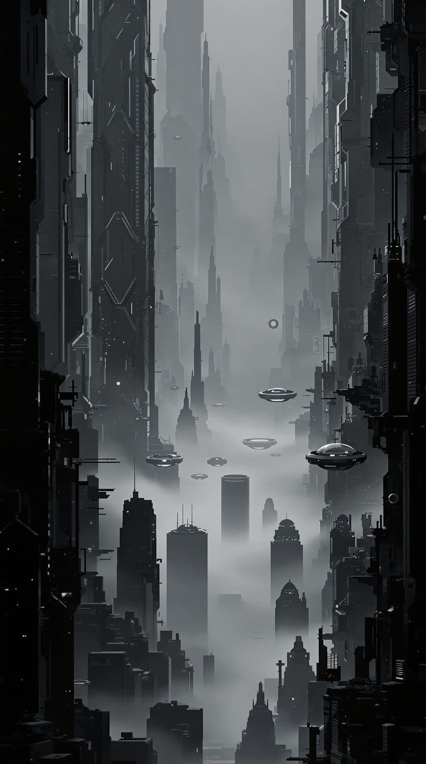 Cyberpunk Skyline at Dusk