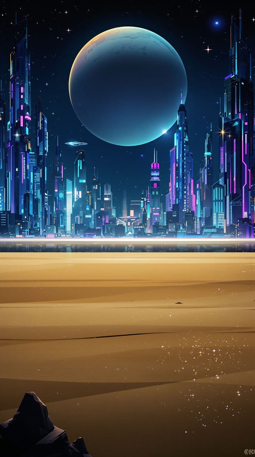 Futuristic Cityscape at Night