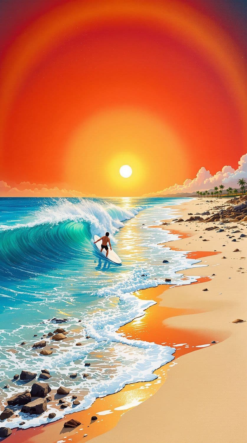 Summer Surf by the Beach