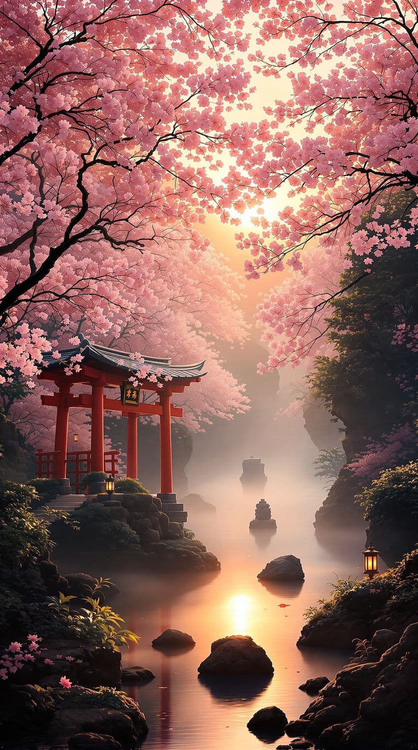 Zen Garden at Sunrise