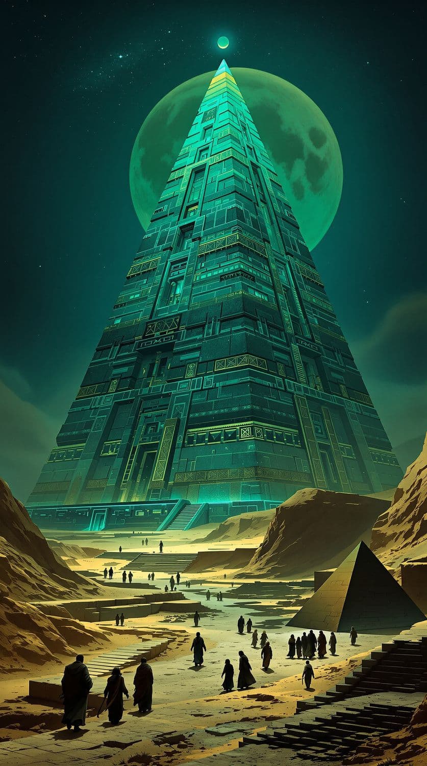 Moonlit Desert Pyramid