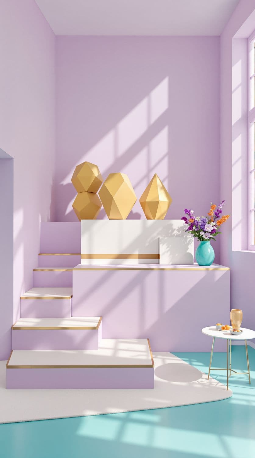 Lavender and Mustard Geometric Interior