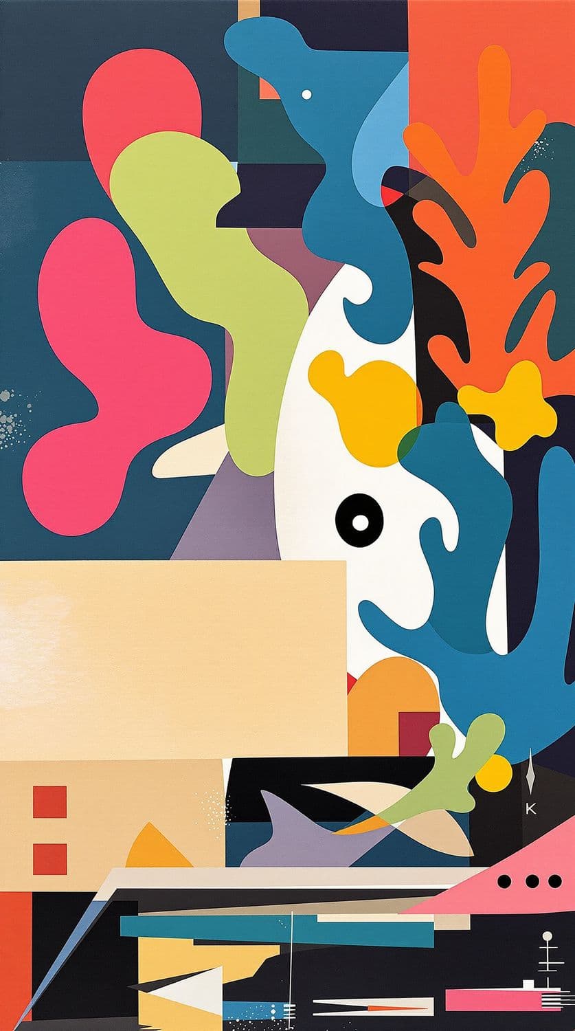 Indigo Coral Abstract