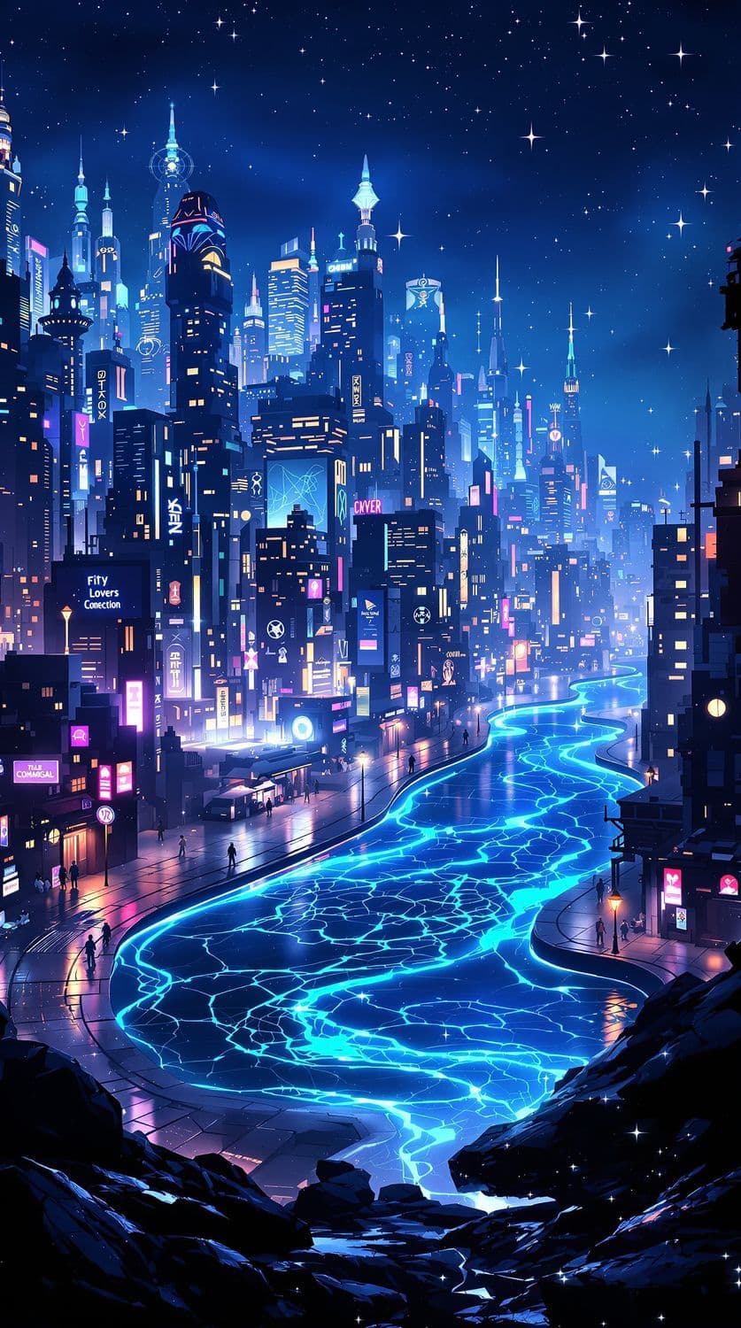 Futuristic Night Cityscape