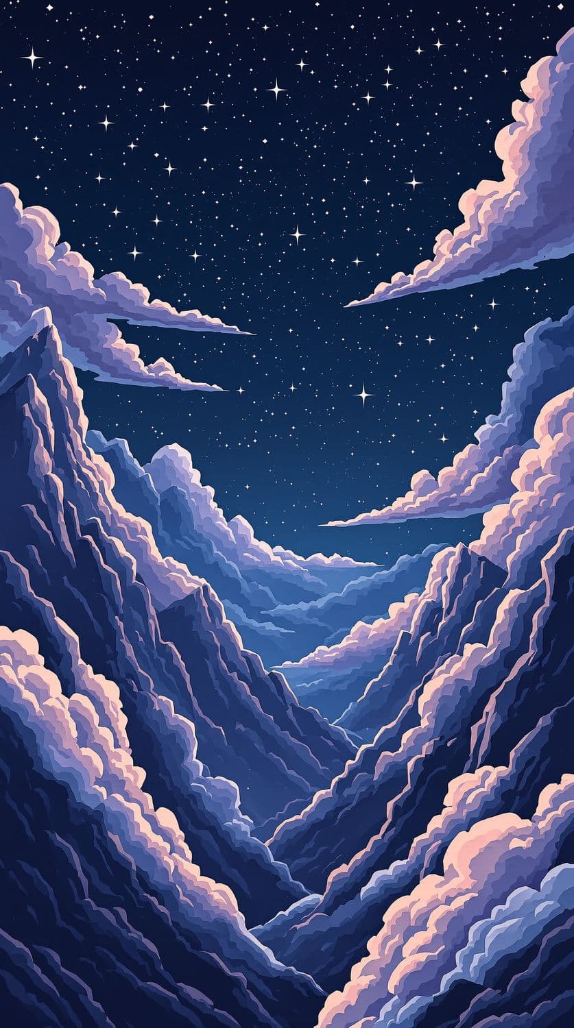 Starry Night Over Mountains