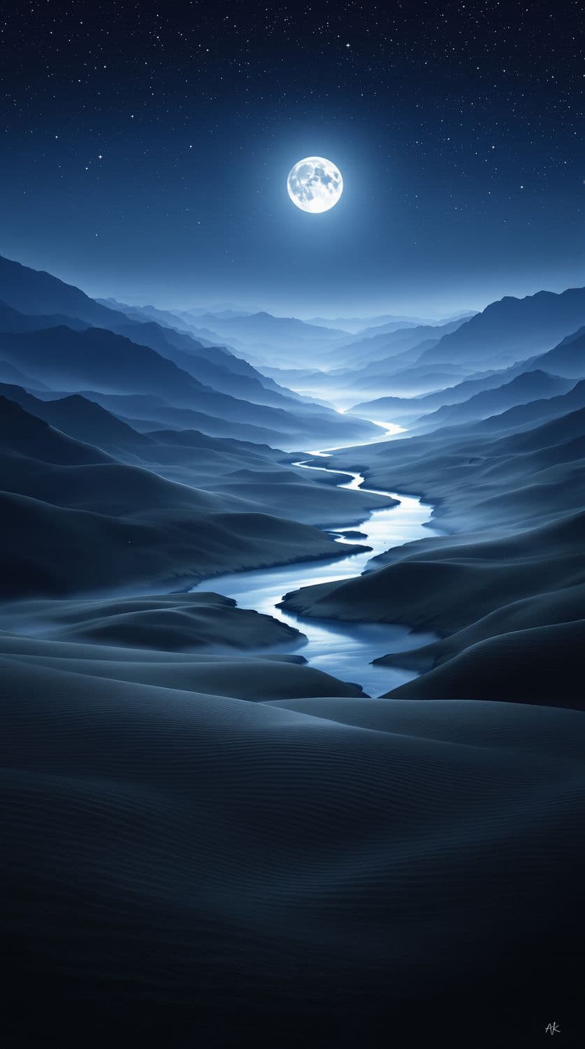 Moonlit Valley Serenity