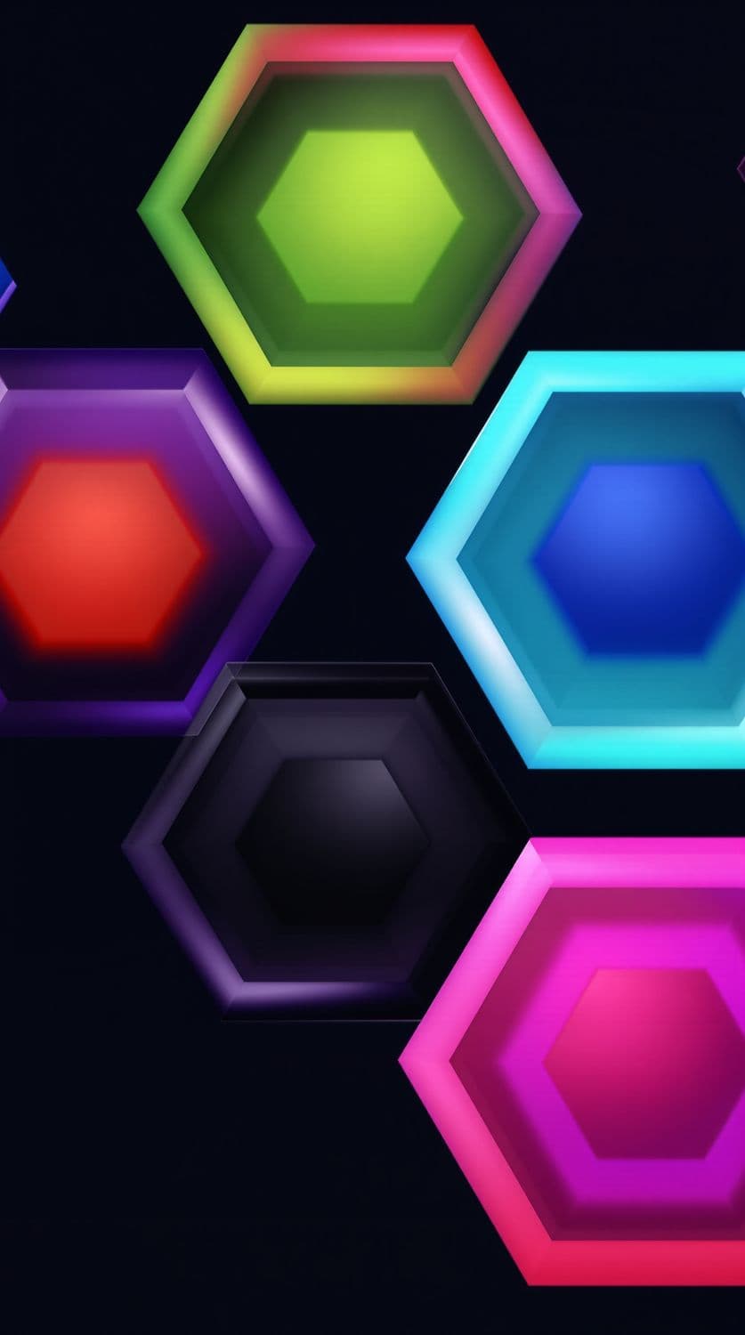 Floating Hexagons on Midnight