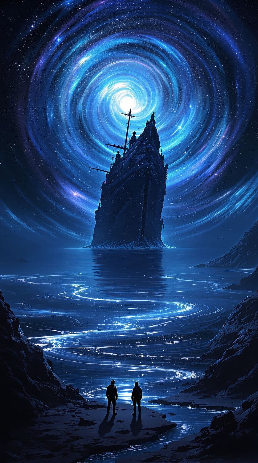 Alien Ocean under a Galaxy Sky