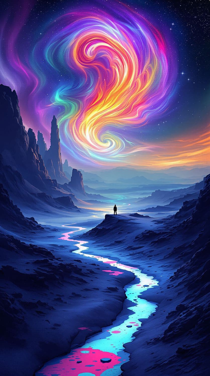 Desert Dreams Under Auroras