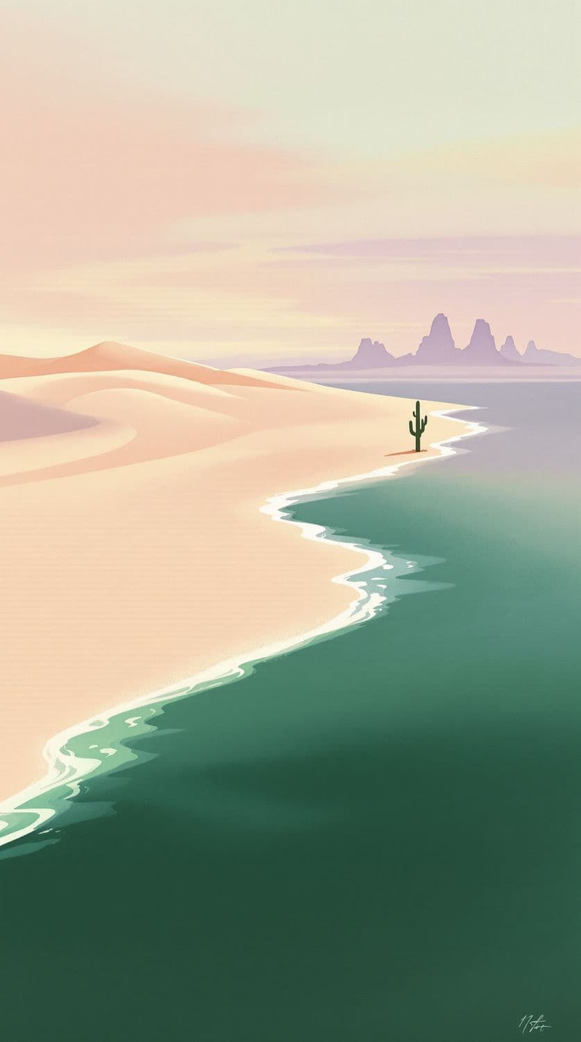 Pastel Desert Solitude