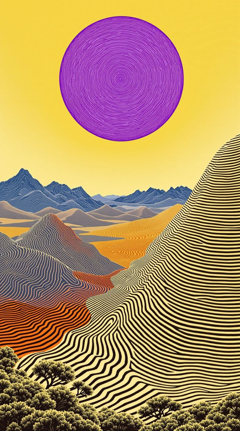 Violet Sun Over Indigo Peaks