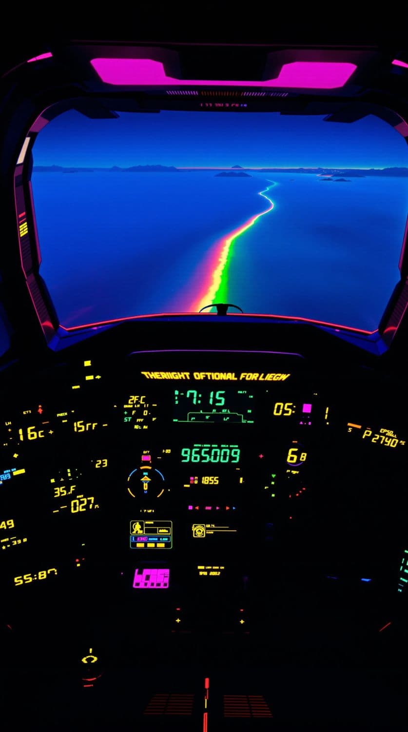 Retro-Futuristic Aircraft Cockpit
