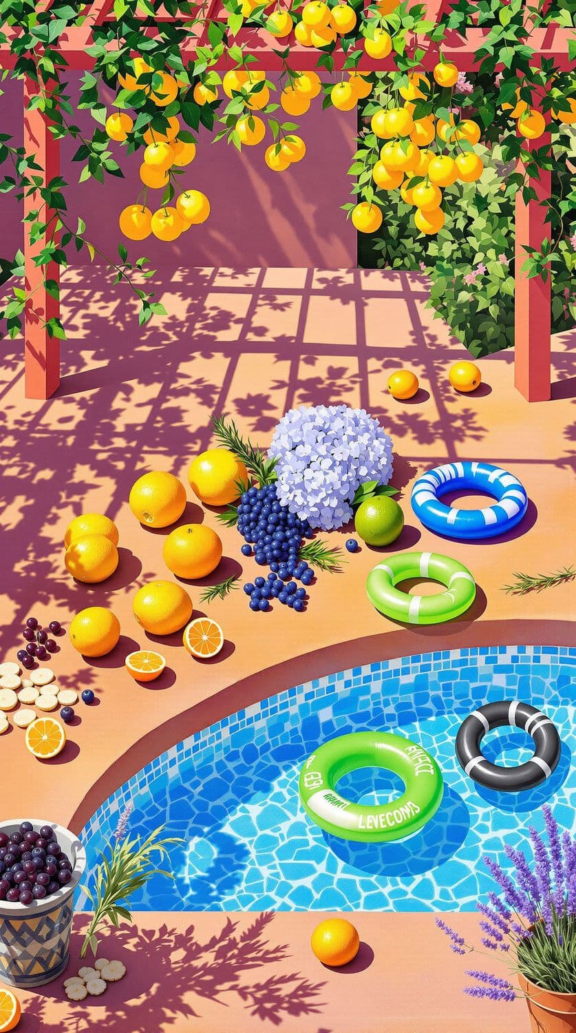 Sunlit Terrace with Citrus Delight