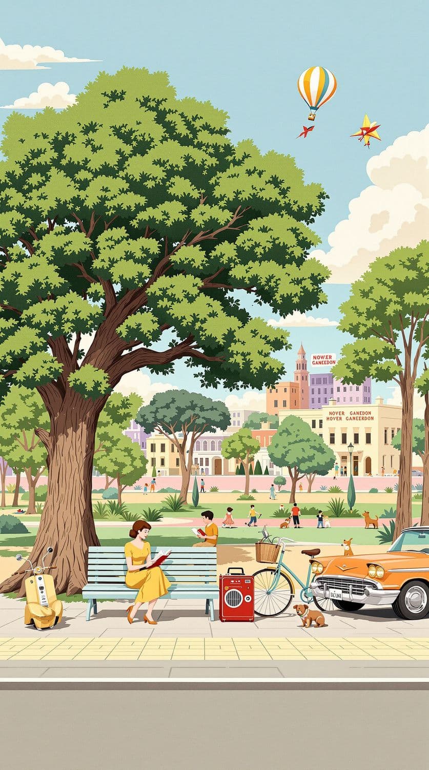 Retro Urban Park Serenity
