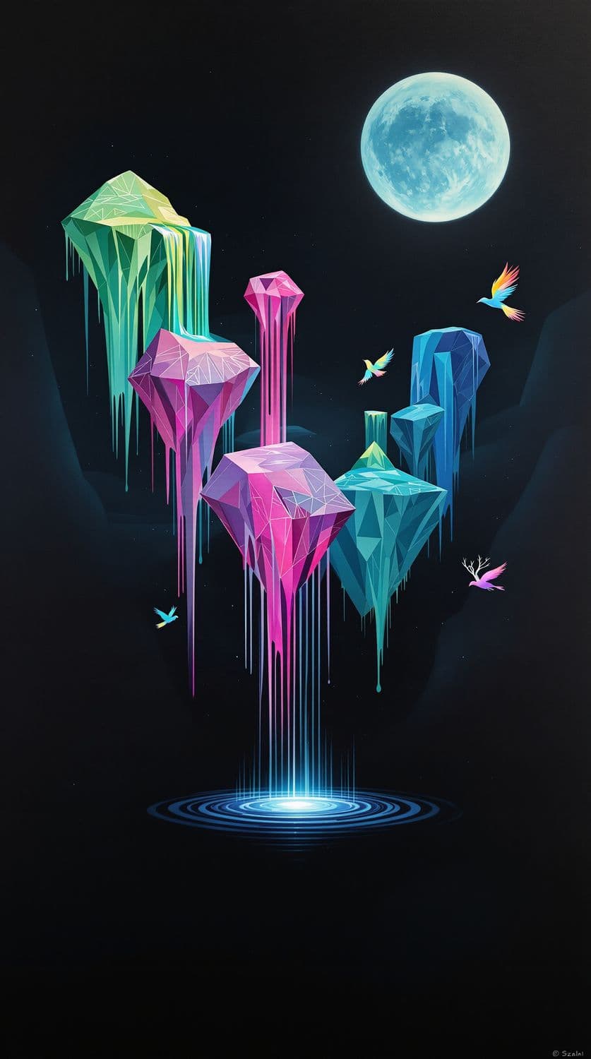 Floating Islands and Cascading Waterfalls