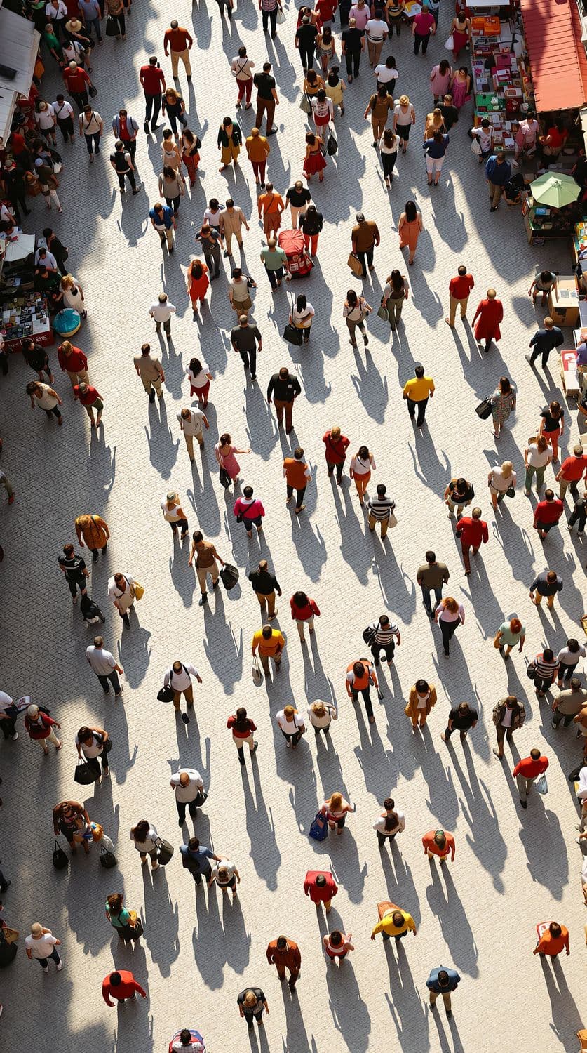 Bustling Marketplace from Above