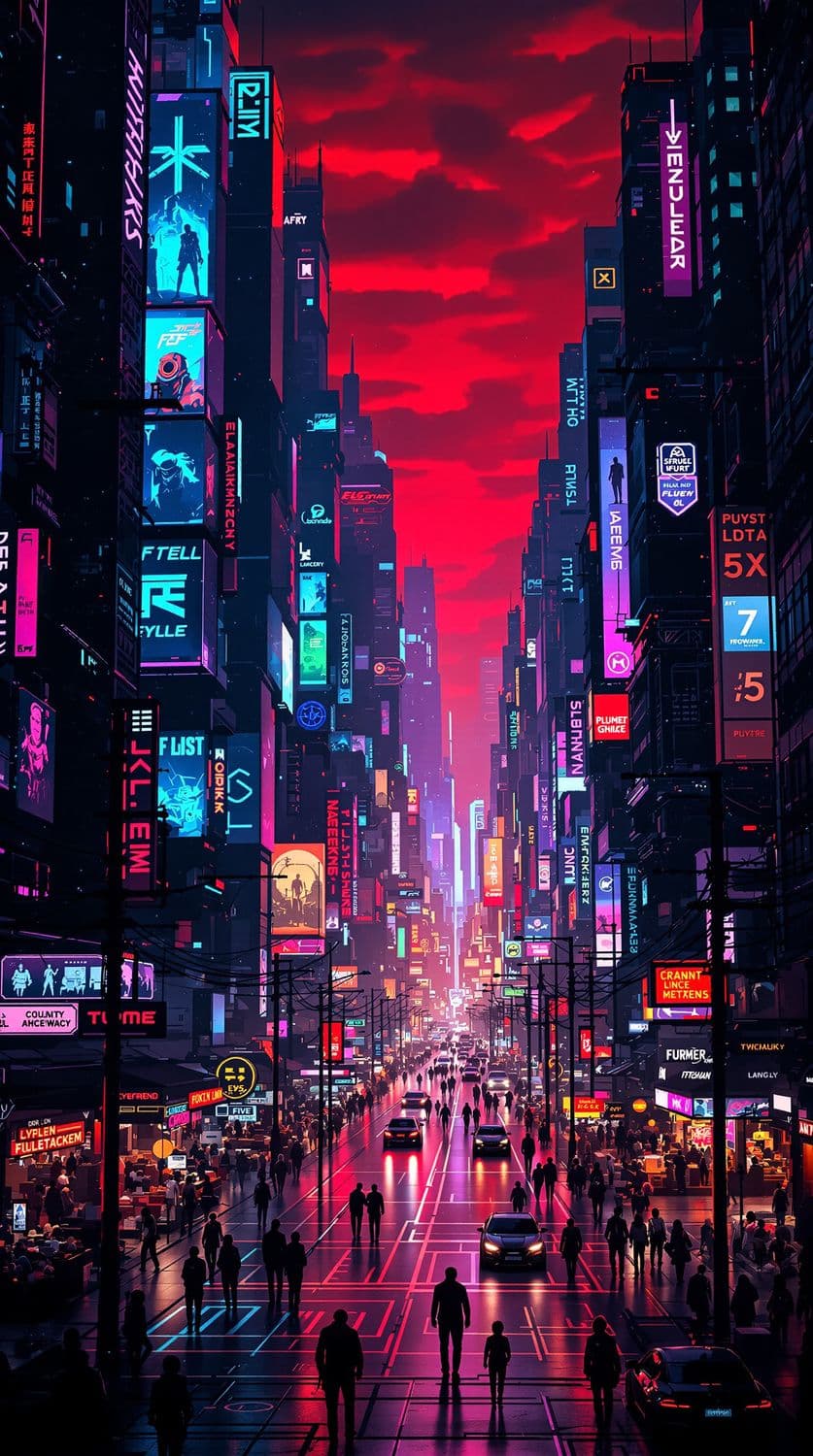Cyberpunk Dusk Market