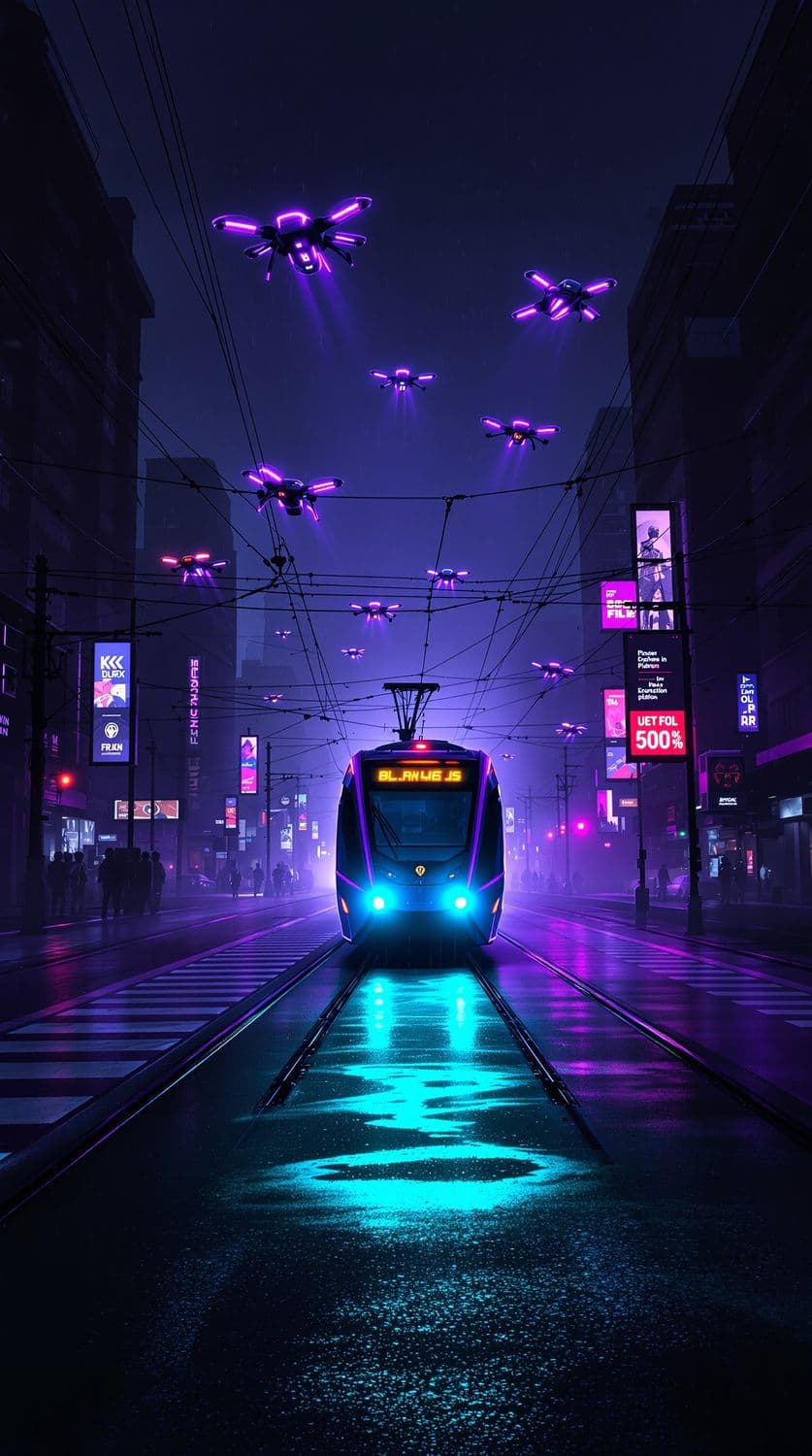 Urban Cyberpunk Cityscape