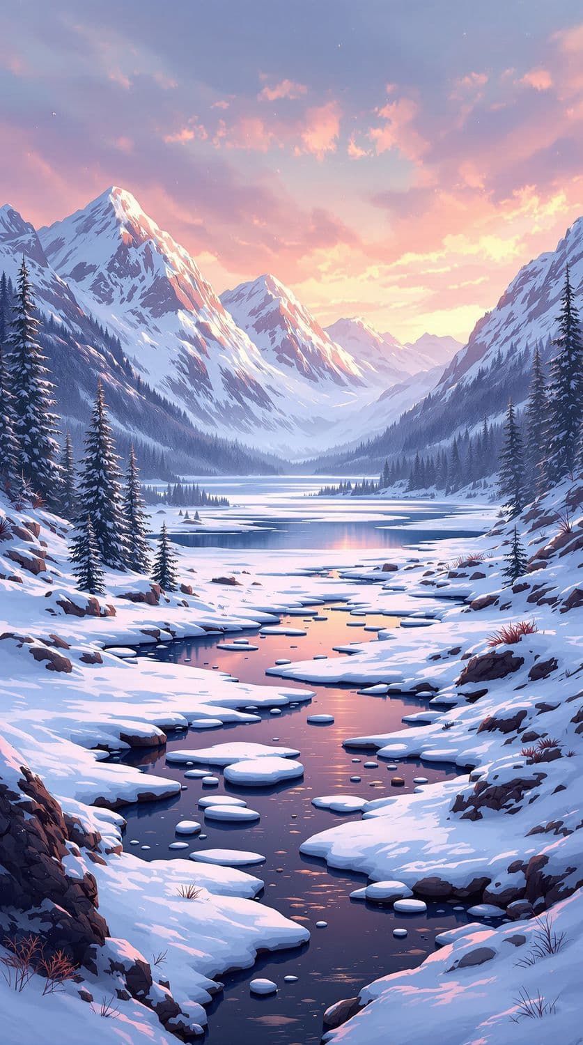 Snowy Dawn Tranquility