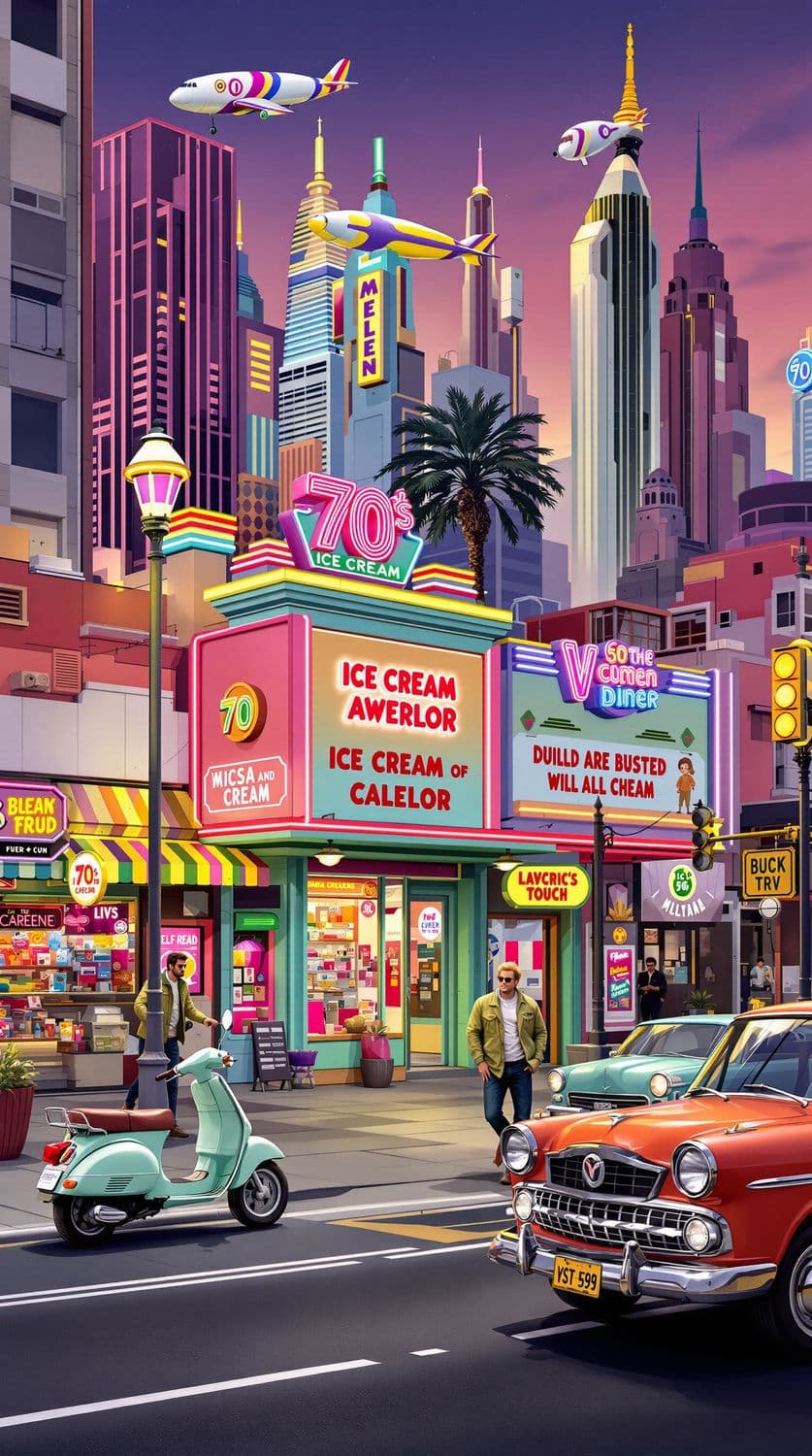 Retro-Futuristic City Avenue