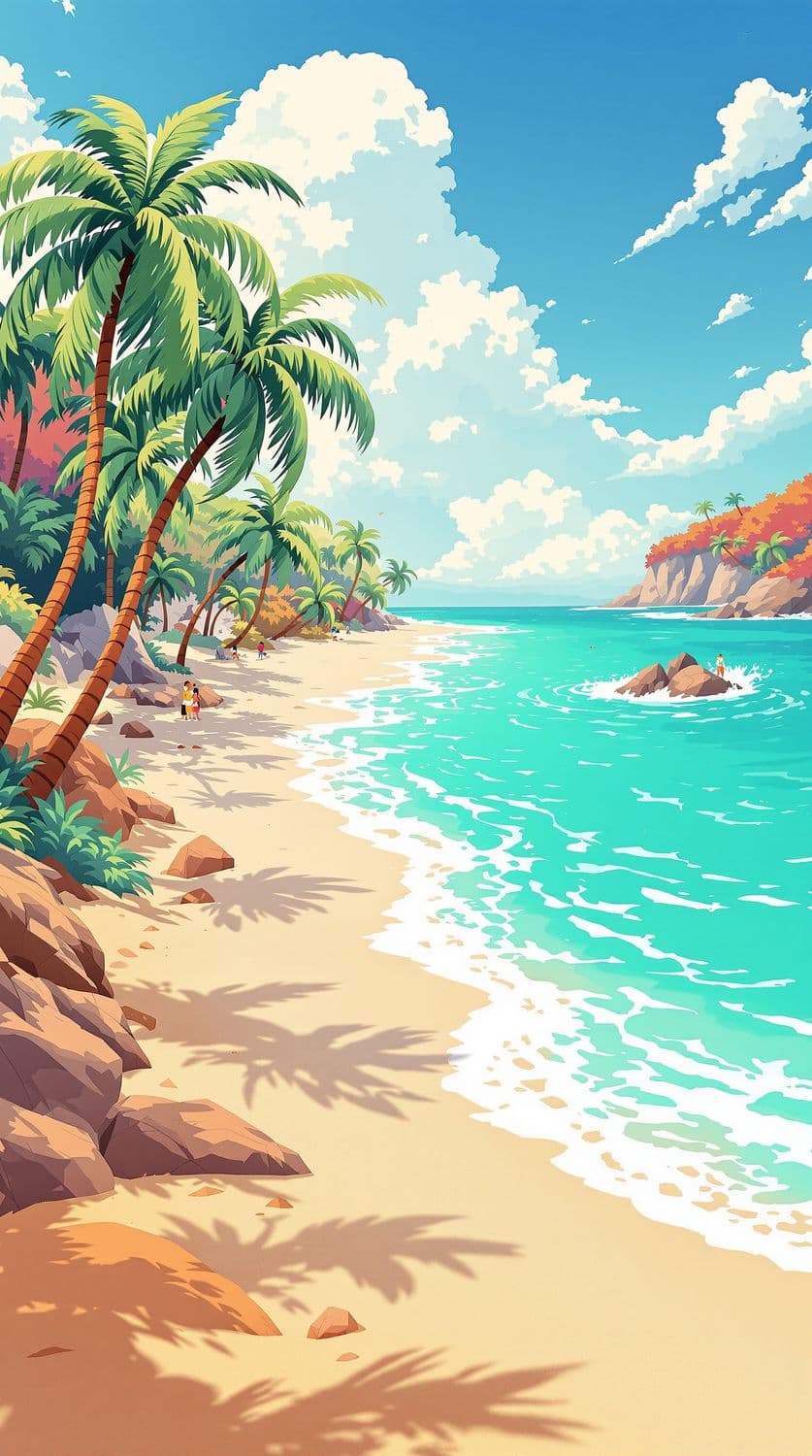Summer Beach in Anime Style
