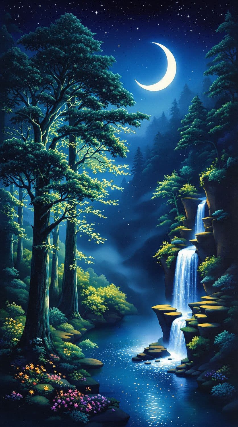 Moonlit Mystical Forest