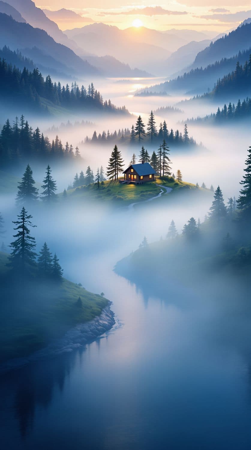 Misty Morning Valley