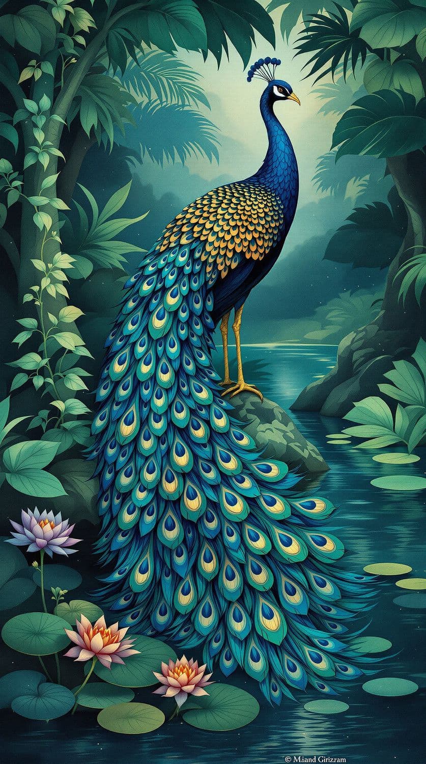 Peacock by the Pond