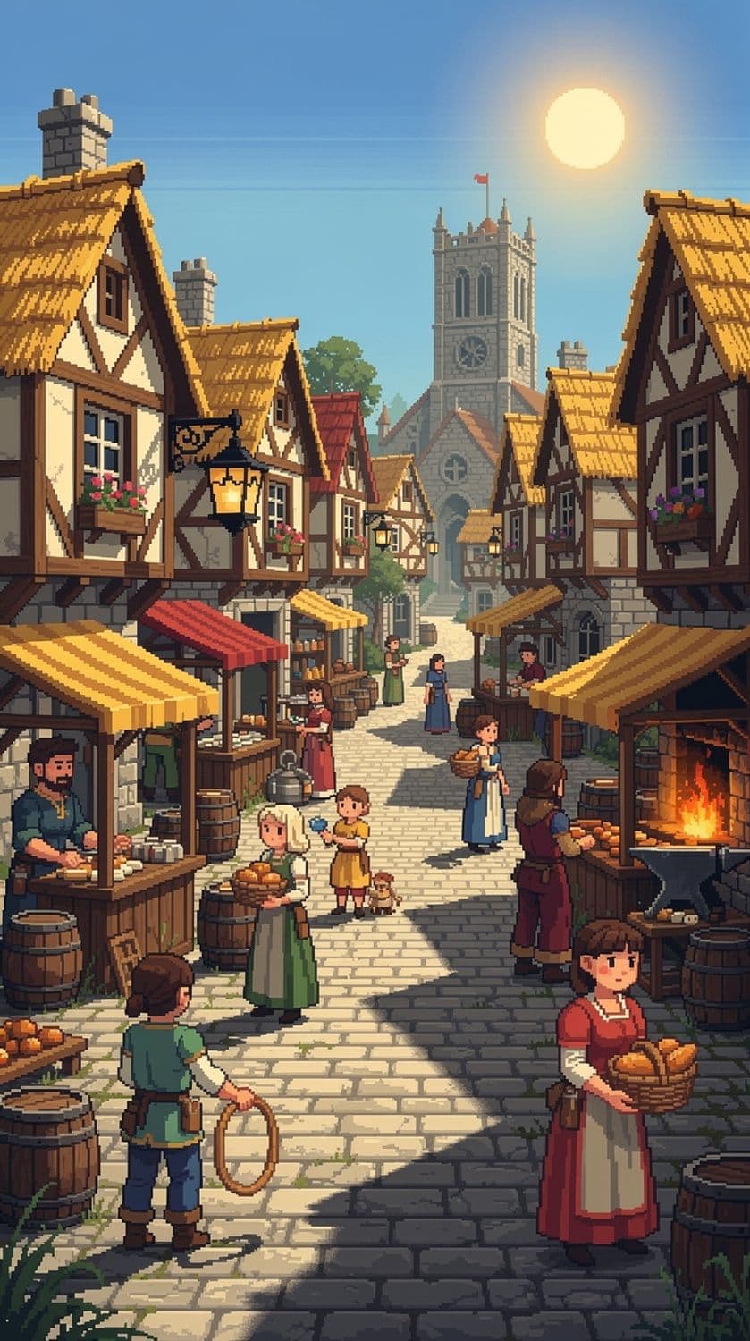 Pixel Art Medieval Village