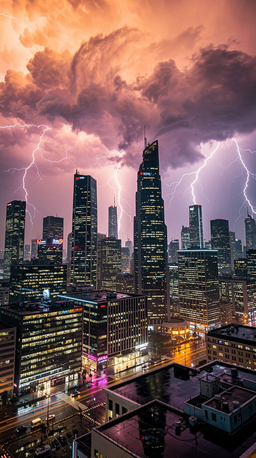 Electric Cityscape at Dusk