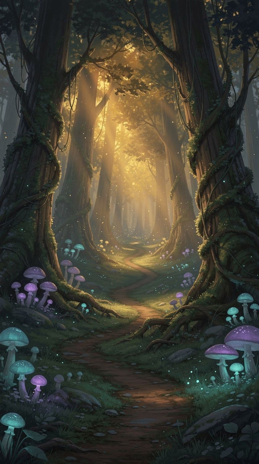 Mystical Dusk in the Enchanted Forest