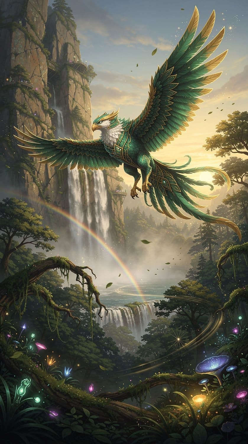 Griffin Over Enchanted Forest