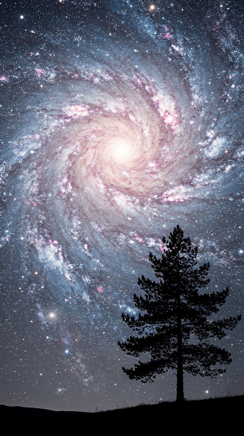 Pine Tree in Galactic Spiral