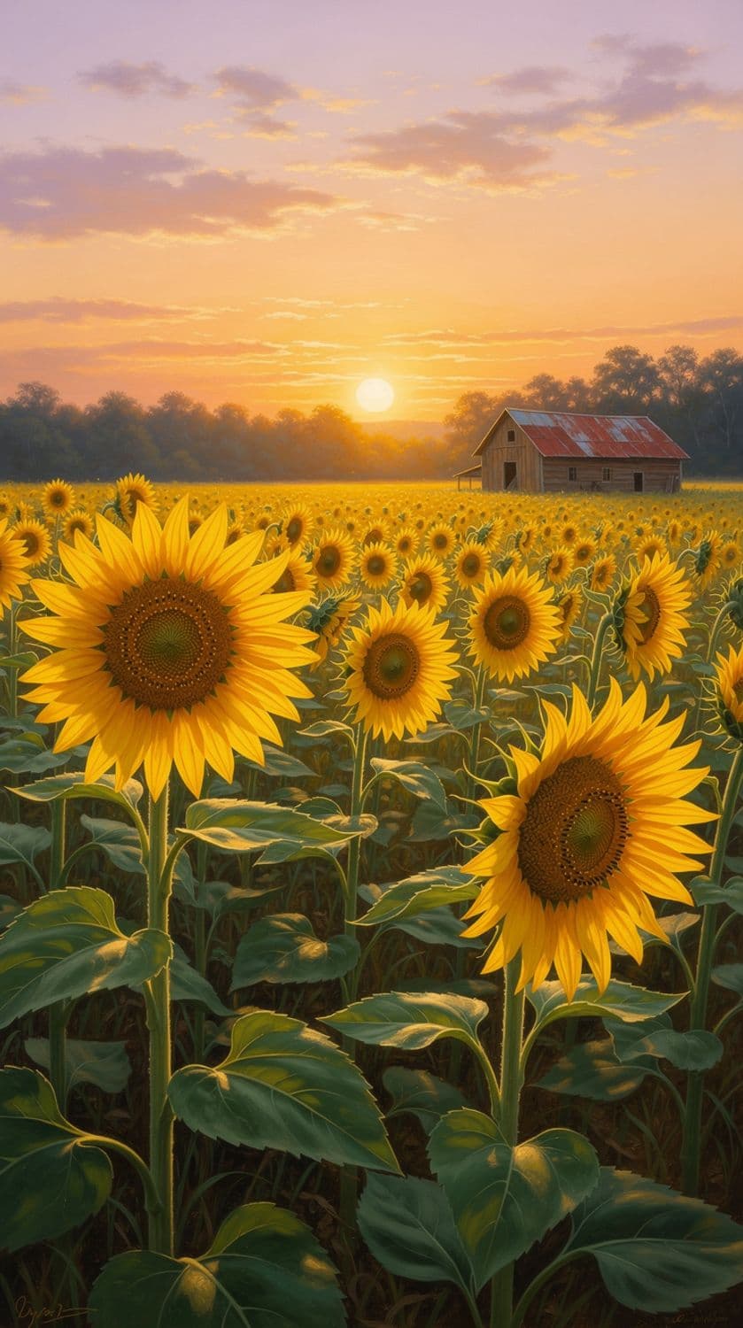 Sunset in Sunflower Valley