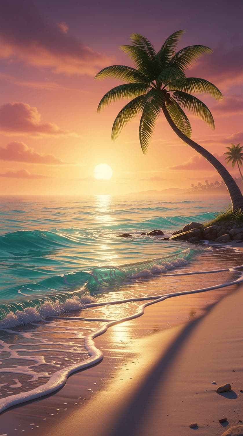 Sunset Serenity on a Tropical Beach