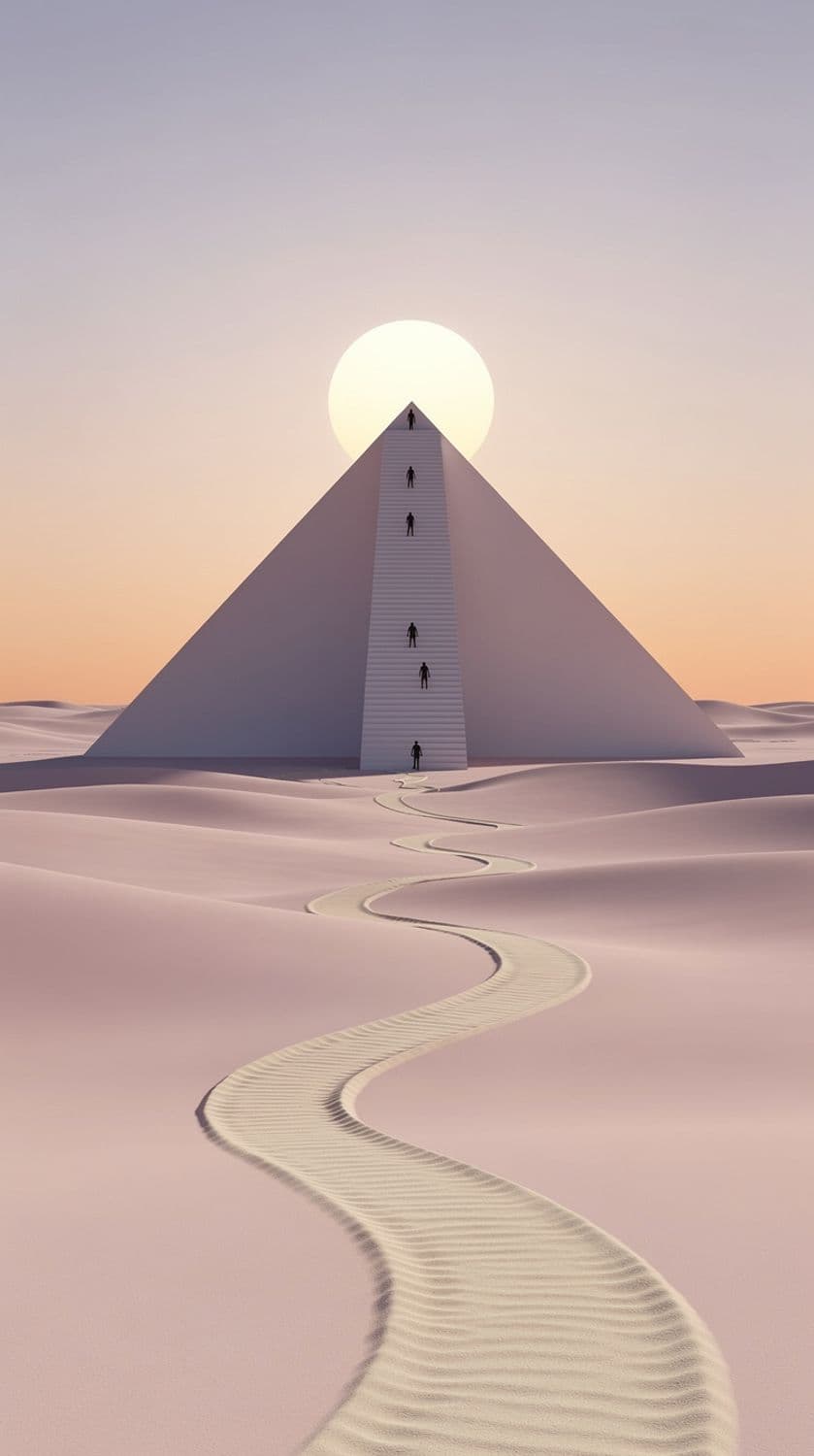 Pastel Desert with Pyramid