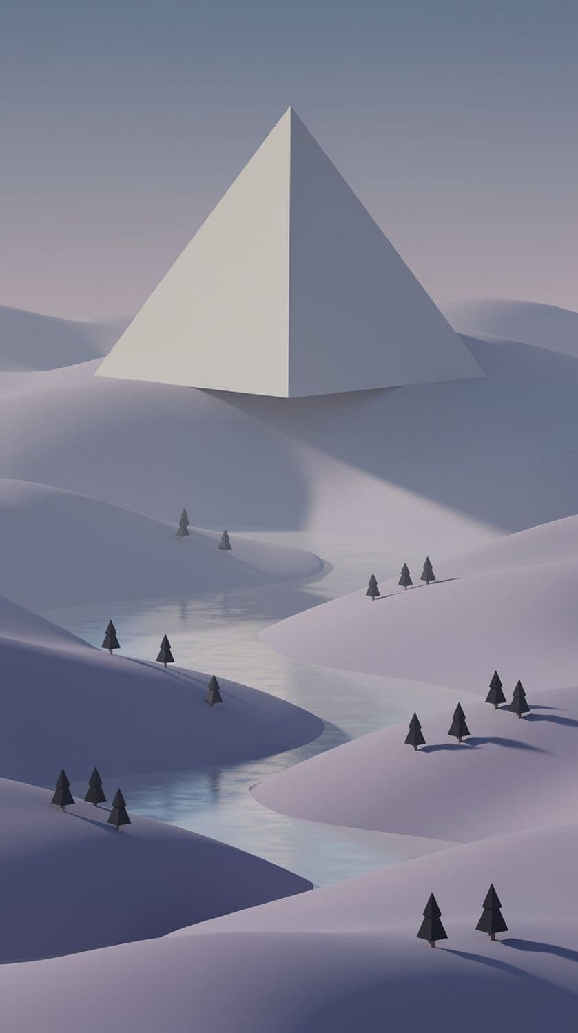 Twilight Hills with Hovering Pyramid
