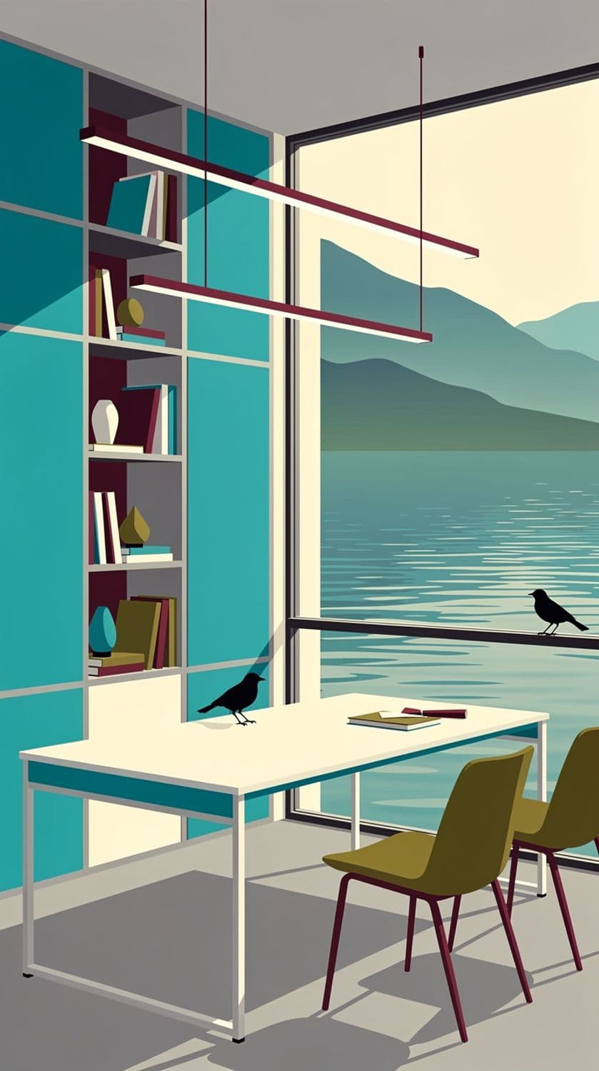 Lakeside Study: Home Office Tranquility