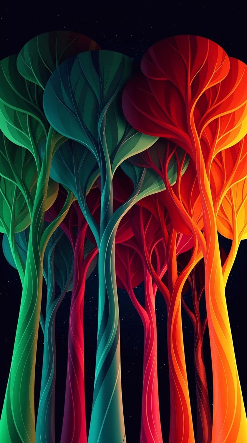 Abstract Forest at Night