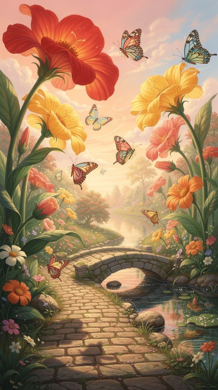 Giant Blossoms in a Fairy Garden