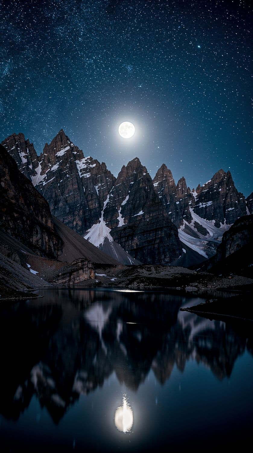 Moonlit Mountain Majesty