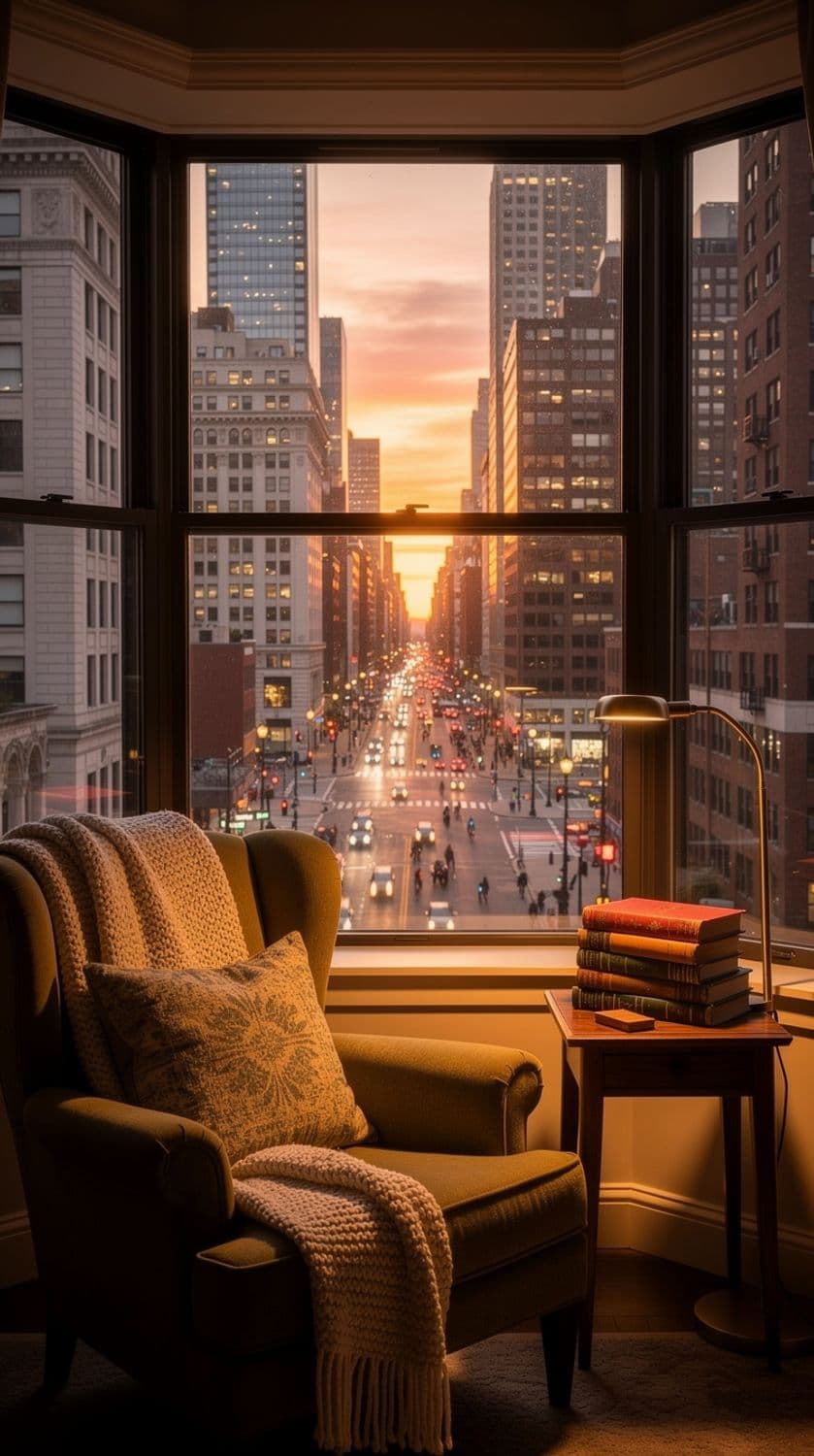 Urban Reading Nook at Sunset