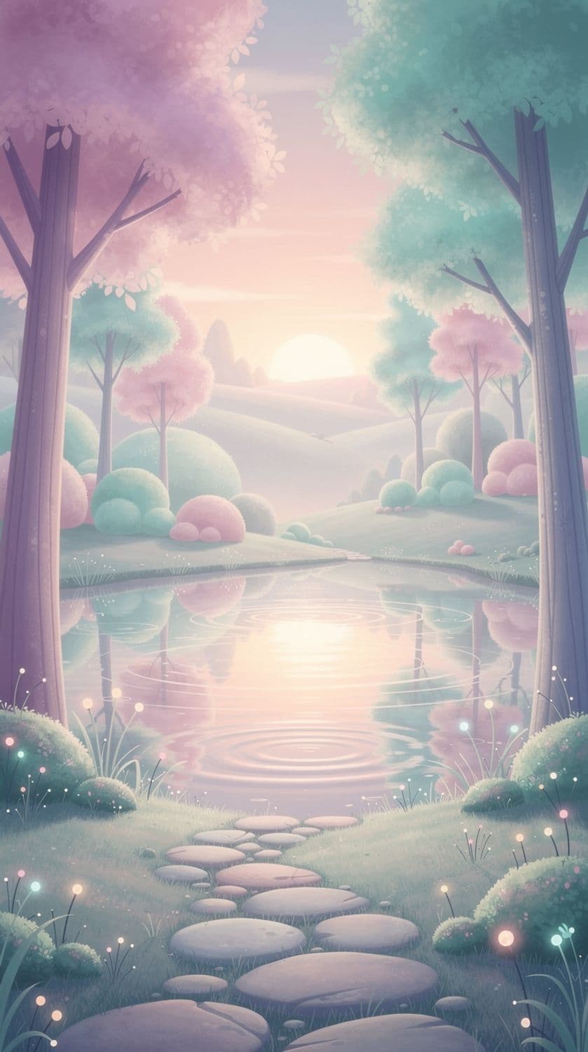 Pastel Sunrise in Enchanted Glade