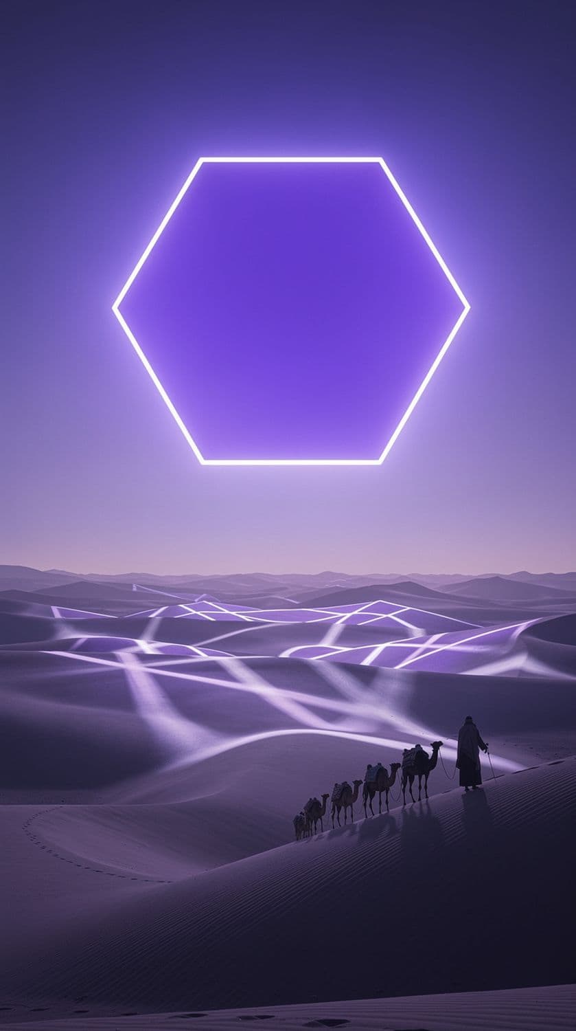 Purple Hexagon and Camel Caravan
