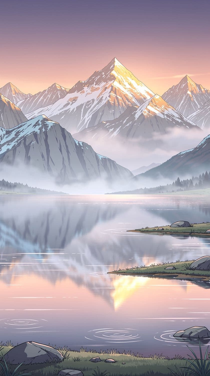 Dawn Over Mountain Peaks