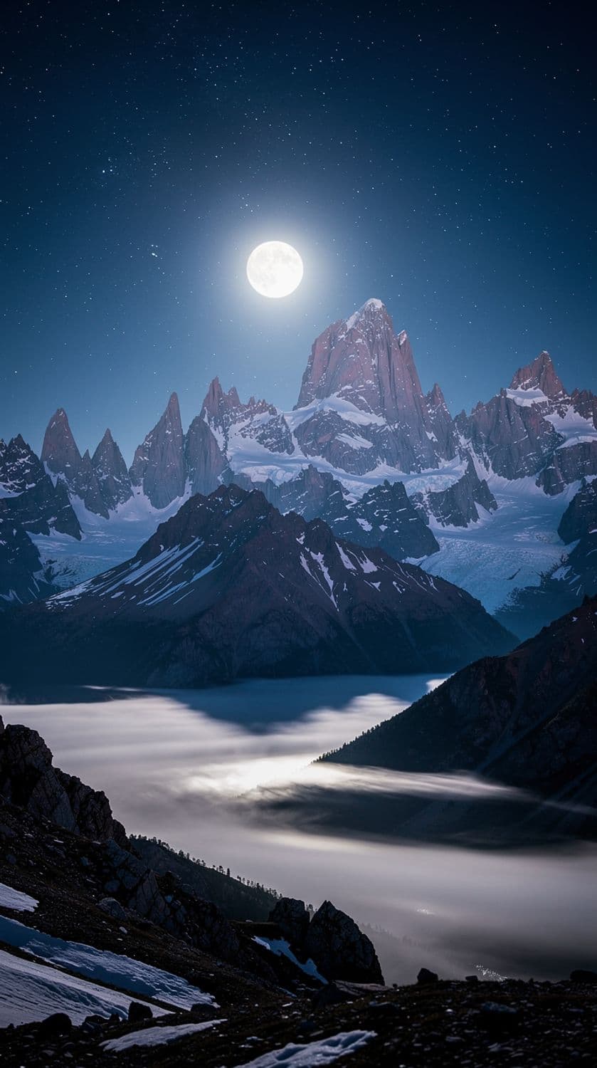 Moonlit Mountain Majesty