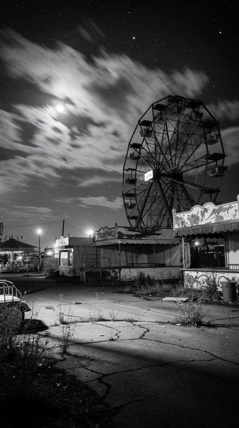 Abandoned Carnival at Night