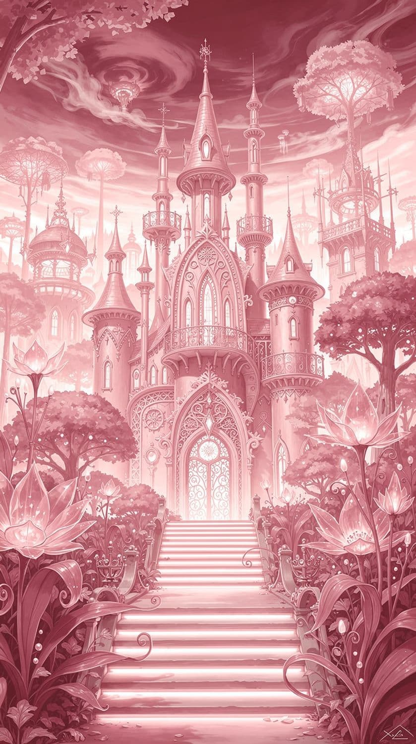 Ethereal Pink Cityscape