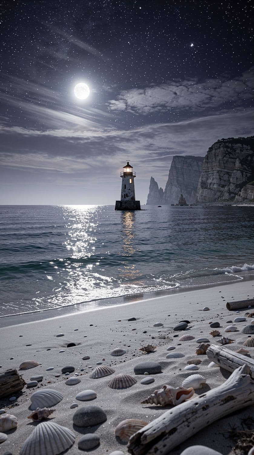 Moonlit Coastal Serenity