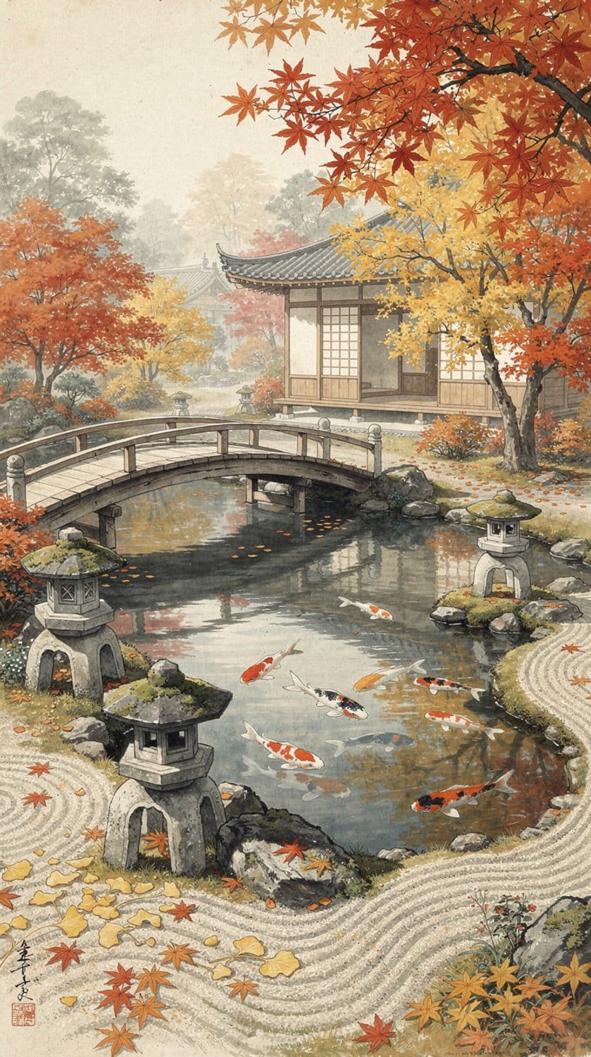 Autumn in a Japanese Garden